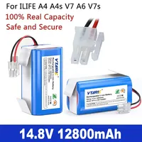 14.8V Battery For ILIFE A4s/A7/V7s Plus/V55 Pro/W400/A9s PX-B020 Robot Vacuum Cleaner 14.8v 12800mah Batteries CR130 Part