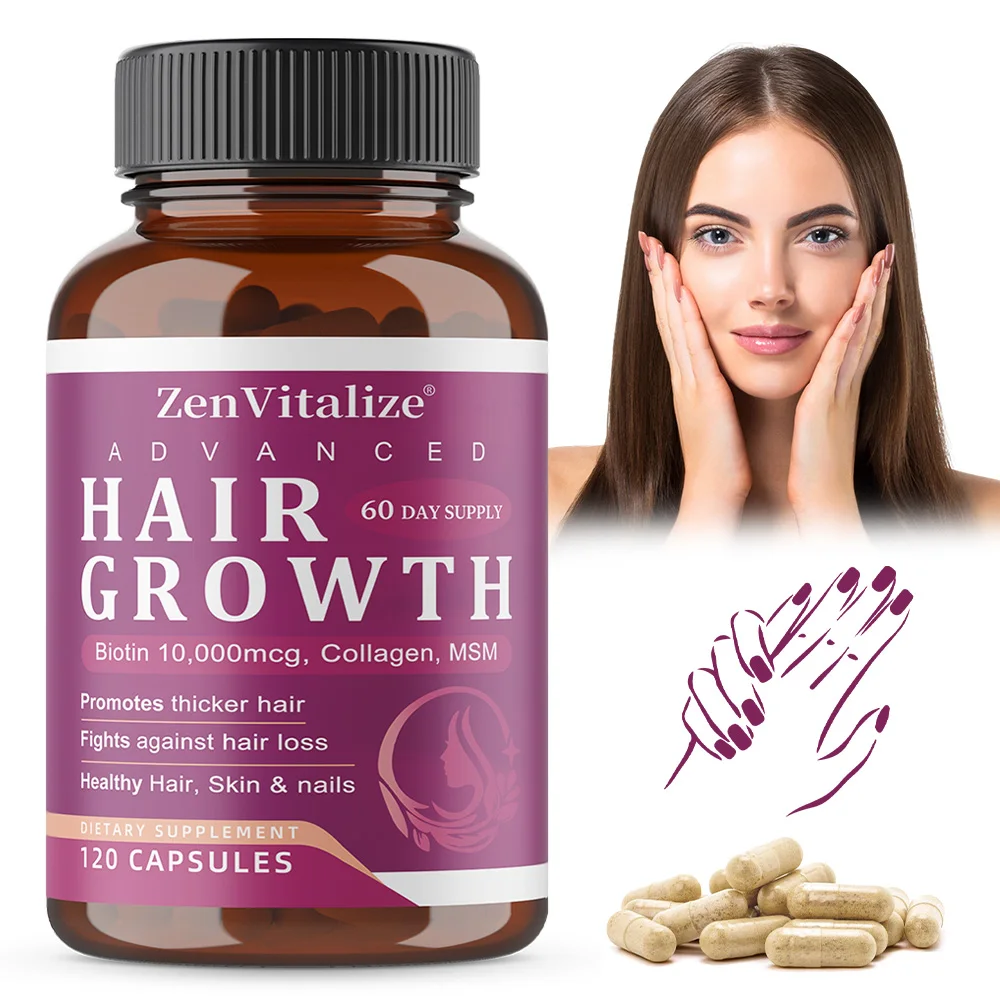 Biotin + Collagen Capsules - Promotes Hair Growth, Anti-Aging, Supports Joints & Bones, Stronger Nails, Beauty Health