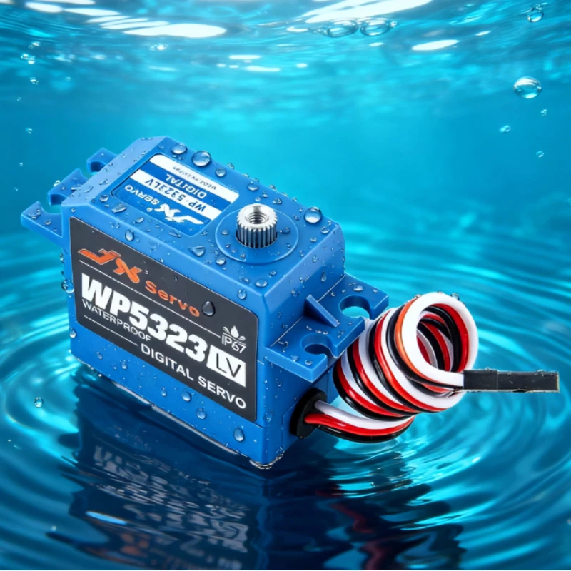 

JX Servo WP5323LV 23 кг Цифровой водонепроницаемый 6,0 В IP67 Стандартный сервопривод с металлической шестерней 1/8 1/10 Радиоуправляемые автомобильные и лодочные двигатели