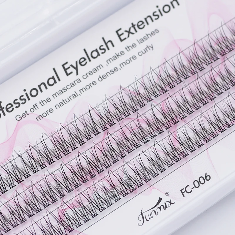 ファンミックス マーメイドつけまつげ フィッシュテールヘア ナチュラルソフト グラフトまつげエクステ 個別クラスタ植毛まつげ