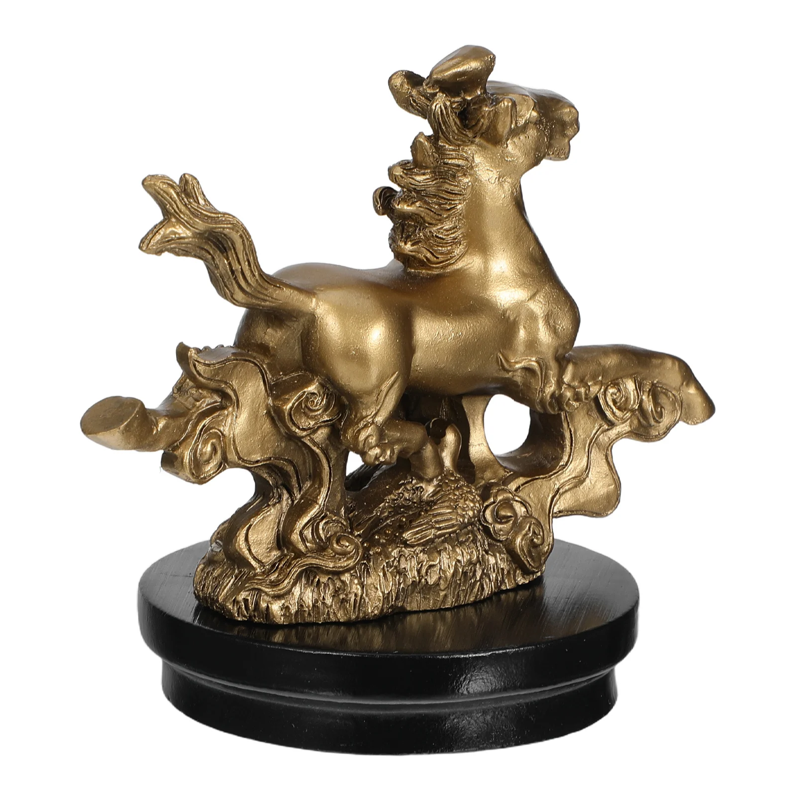 

Elegant Resin Horse Statue Decor - Carved Standing Horse Sculpture for Modern Home Interior Office Desk Decoration Chinese New