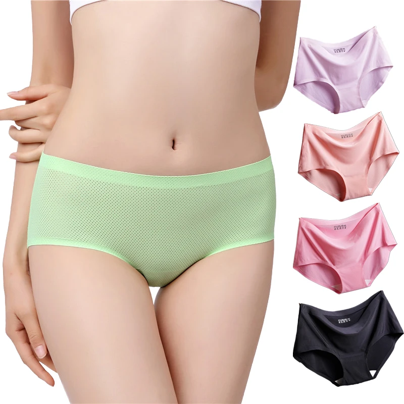 2023 Summer New Intimates Women's  Panties  Hollow Out Ladies Seamless Underwear Woman Comfortable ReticulationCloth Briefs