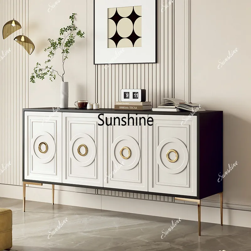 Italian-style light luxury entryway cabinet, modern minimalist decorative sideboard, large-capacity sideboard