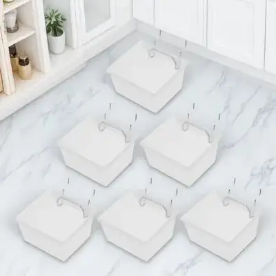 

6pcs Storage Box Hook Pegboard Accessories Clear Bins Tool Organization Workshop Garage Kit Spacesaving Durable TransparentBins