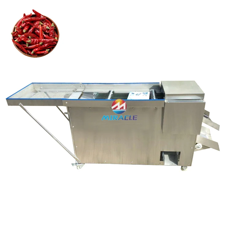 Máquina cortadora de pimienta de acero inoxidable, máquina extractora de semillas de chile seco