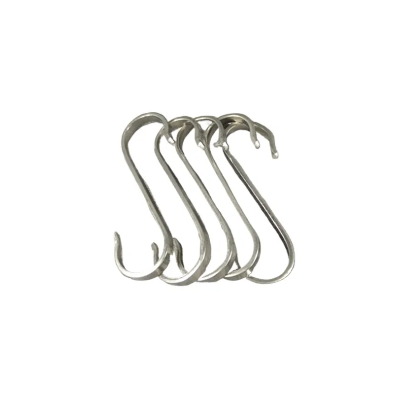 Kitchen storage hook, 304 stainless steel, S-hook, anti drop hook, non punching hook, 5-piece set