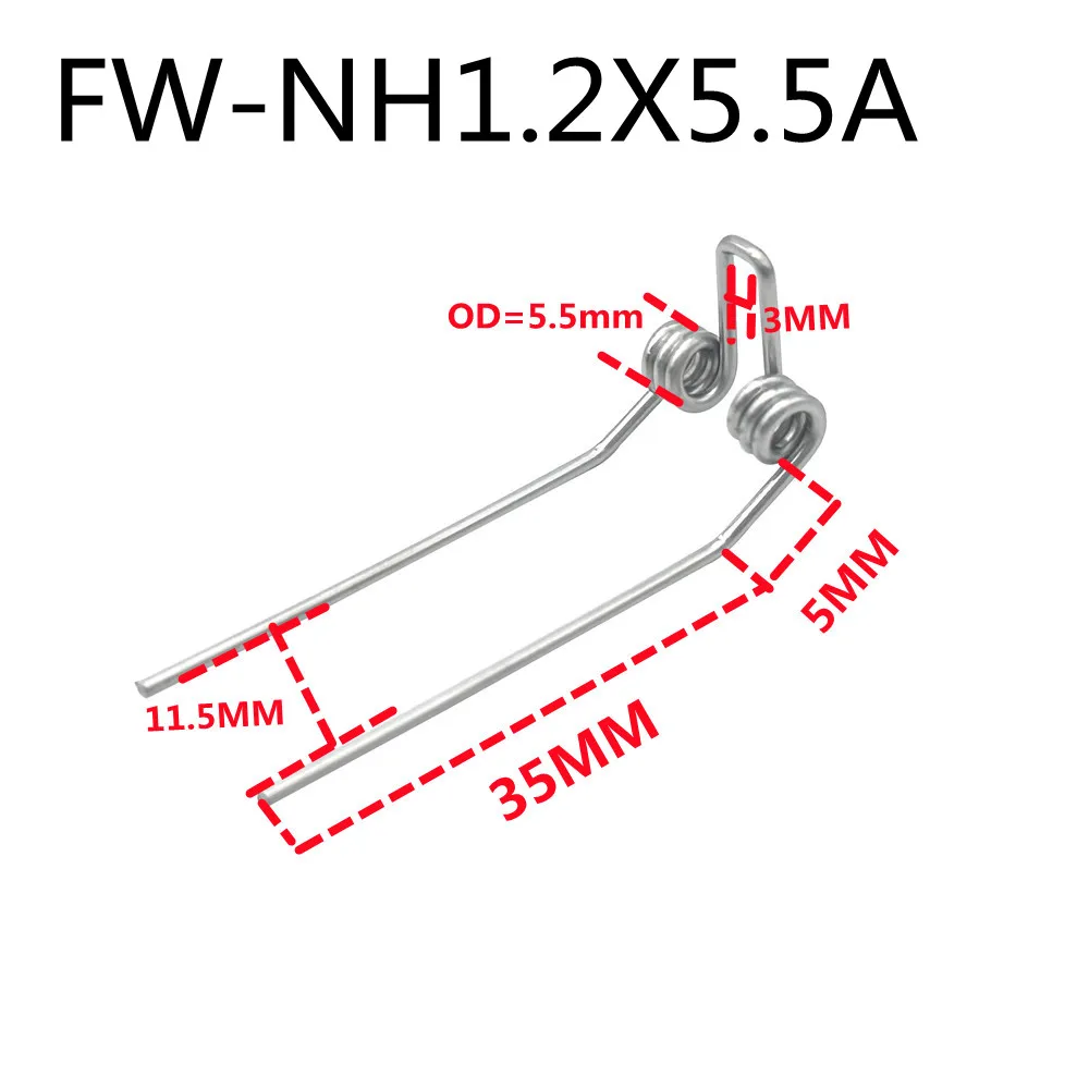 10PCS Wire diameter 1.2mm OD 5.5mm Torsion Spring  Custom Stainless Steel Double Double Torsion Spring