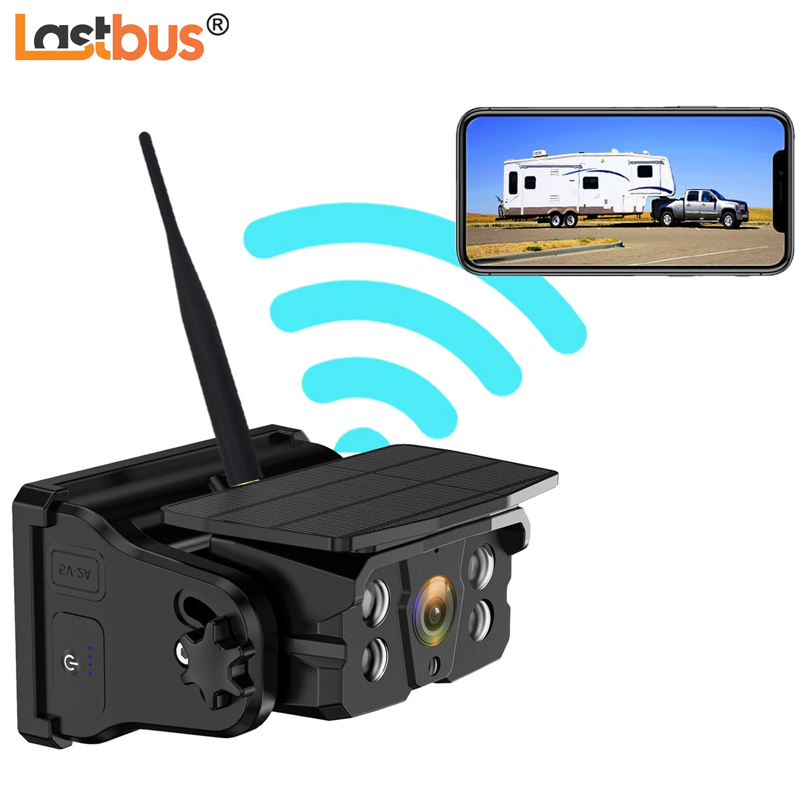 

Lastbus Wireless Night Visoin Waterproof Reverse Rear View Backup Camera 1080p Solar Magnetic Battery Fit Car Caravan Trailer