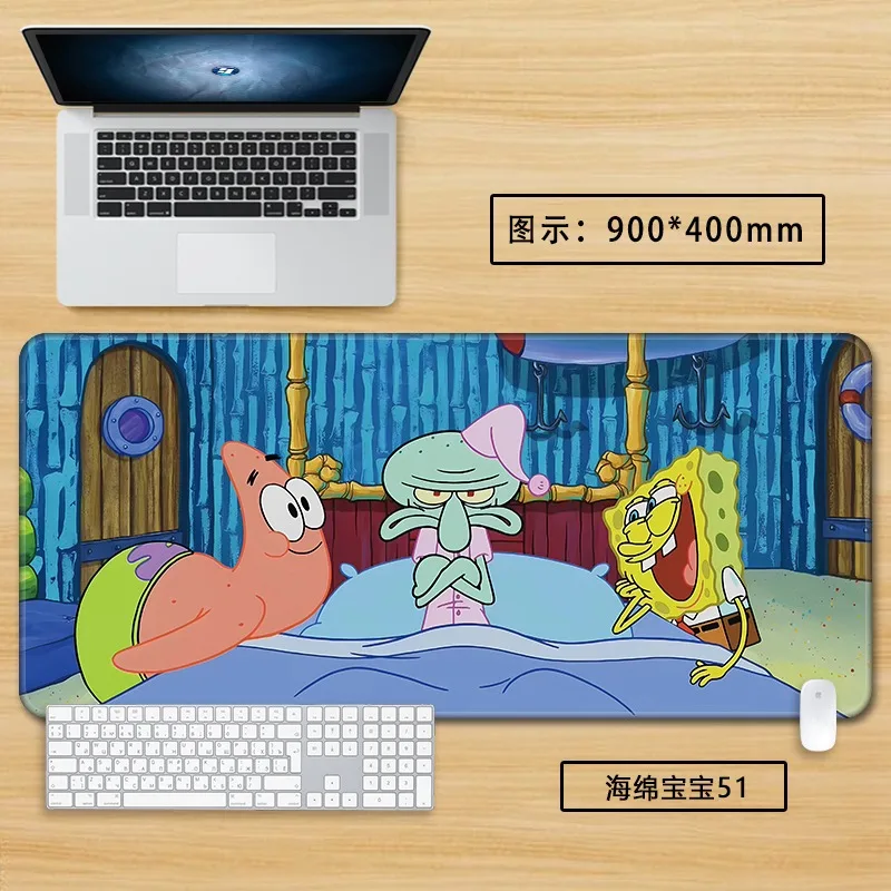 

Kawaii 2mm SpongeBob SquarePants Mouse Pad Large Gaming, Home Use Big Star Top Computer Keyboard Office Size