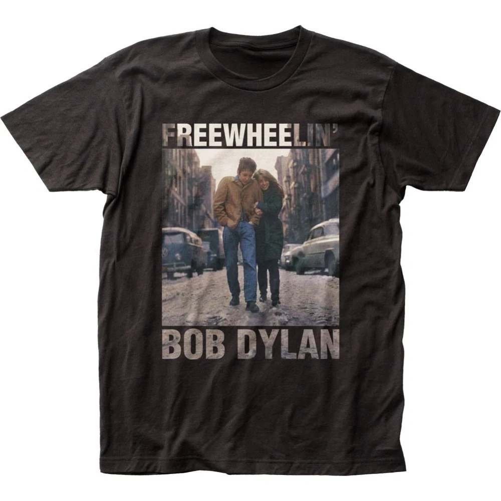 Camiseta de Bob Dylan Freewheelin para hombre, camiseta clásica de música, concierto, banda de Rock, nuevas camisetas negras para hombre, ropa de calle, camiseta harajuku