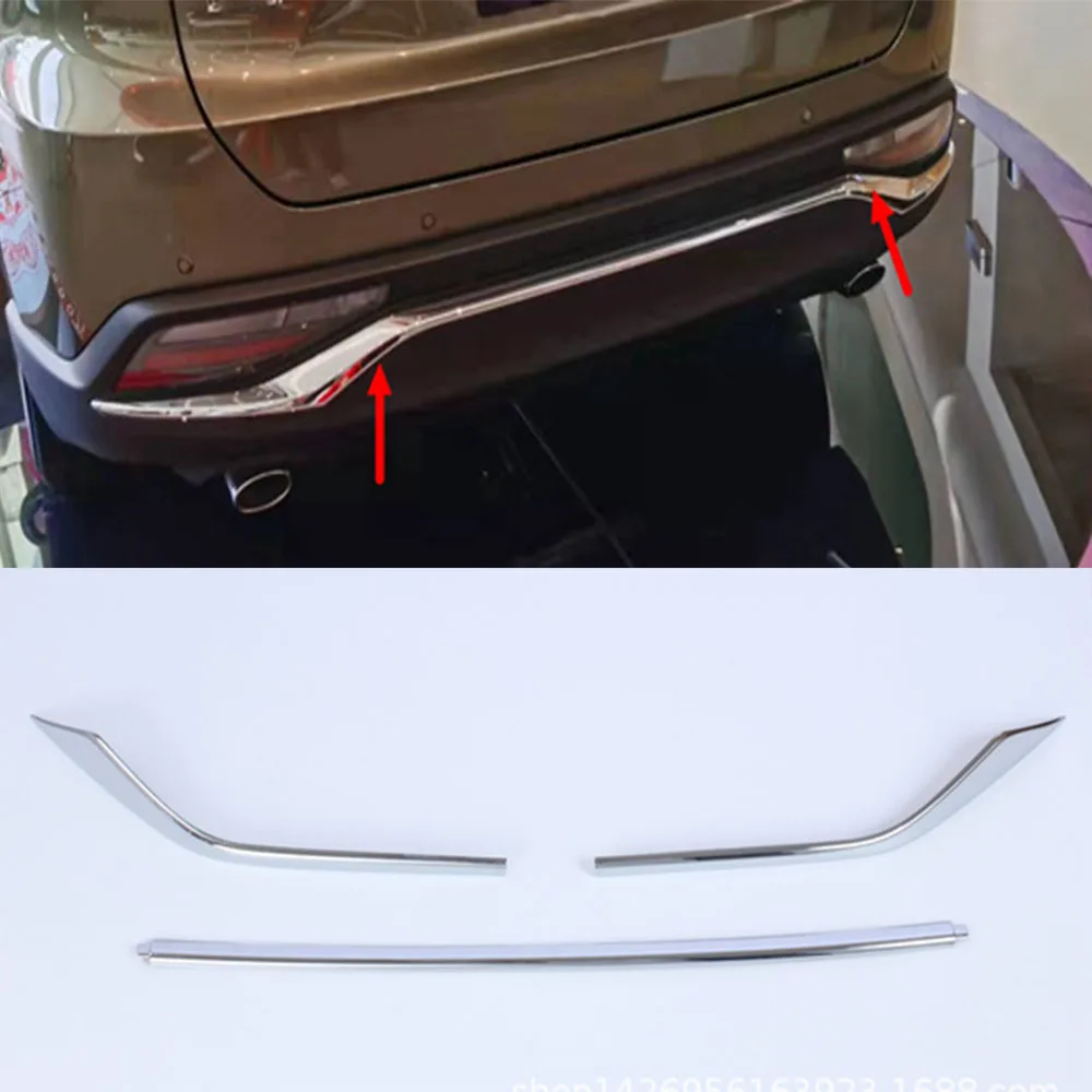 

For Toyota HARRIER 2020 2021 2022 Car Rear Bumper Decoration Strips Trim Exterior Auto Styling Moldings 3pcs