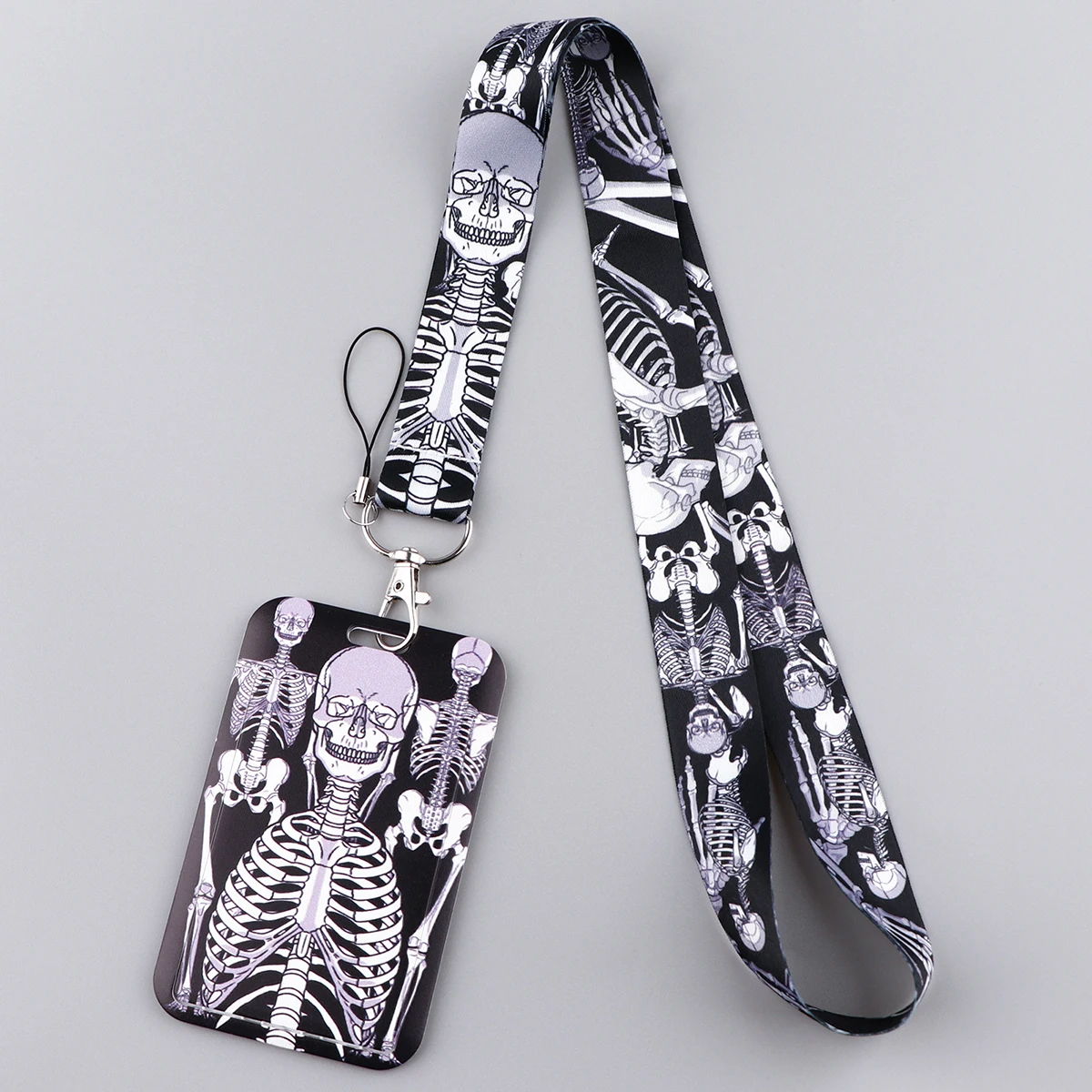 Formule matematici chimiche porta carte di credito X-ray Skull Neck Strap cordino ID Card Cover Hang Rope portachiavi accessori per cordino