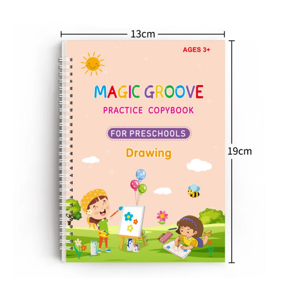 4 mágikus copybooks children's Gyermek- Írásmű újrafelhasználható szabadon wiping Angol Matematika Rajzolás children's Gyermek- Írásmű Életrevaló Utánacsinál Könyv