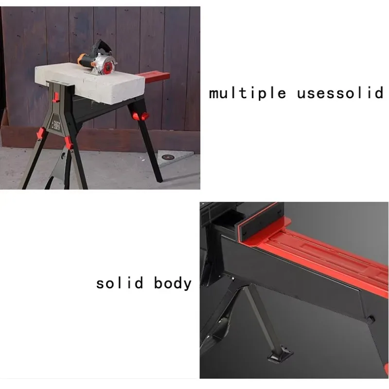 2026 Folding Saw Horse Work Table Portable Workstation Clamping System Jaw Horse Clamp Bench
