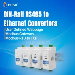 PUSR Din Rail RS485 to Ethernet Converter Serial Device Server Modbus RTU to TCP Modbus Gateway USR-DR302