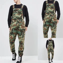 2024 pantaloni Cargo mimetici da uomo salopette salopette da lavoro bavaglino e tutore Camouflage Combat Jeans tuta pantaloni moto Streetwear