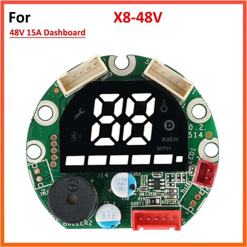 전기 스쿠터용 대시보드, LED 디스플레이 스크린, PCB 보드, 속도 배터리 표시, 교체 부품, HX X8, 48V, 15A