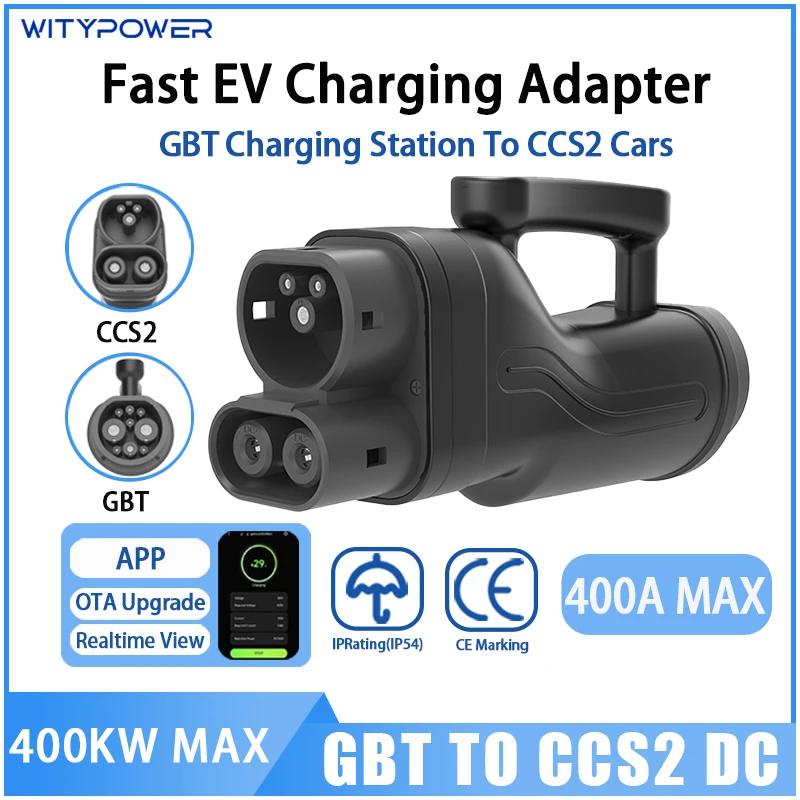 

WityPower GBT Charging Station To CCS2 Electric Vehicles Adapter DC 400KW Max Fast GBT-CCS2 EV Charger Converter For Tesla