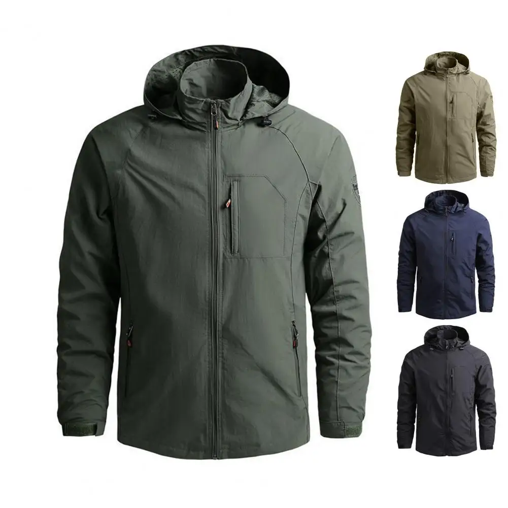 

Coat with Multiple Pockets Men's Windproof Hooded Jacket with Multiple Pockets for Outdoor Activities Stay for Men for Spring