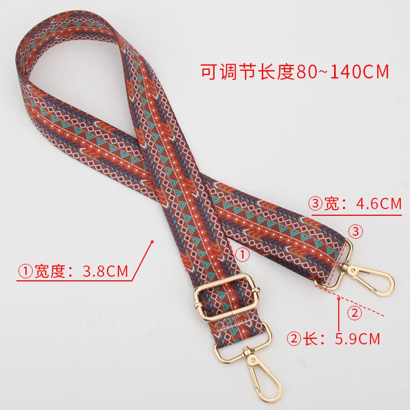 Adjustable bag straps  3.8CM printed polyester Lightweight and Soft  bag strap for crossbody purse accessories straps for bags