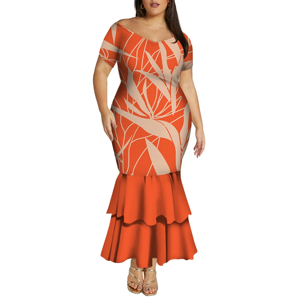 Summer Round-Neck Puletasi Dress Custom Dress Pattern Samoan Fiji Islands Artistic Print Polynesian Tribal Women'S Dress