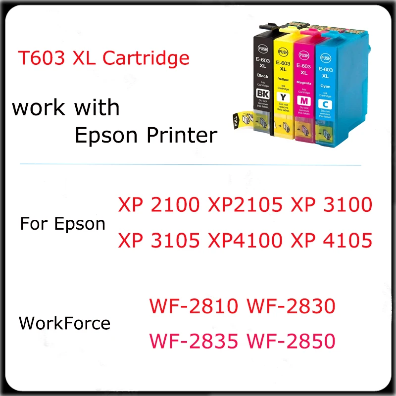 Vliaxh T603 T603XL Compatible Ink Cartridge for Epson WorkForce WF-2810DWF WF-2830DWF WF-2835DWF WF-2850DWF Printer