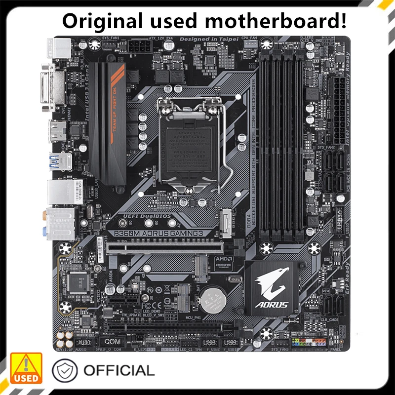 

For B360M AORUS GAMING 3 Original Used Desktop Intel B360 64GB DDR4 Motherboard LGA 1151 i7/i5/i3 USB3.0 SATA3