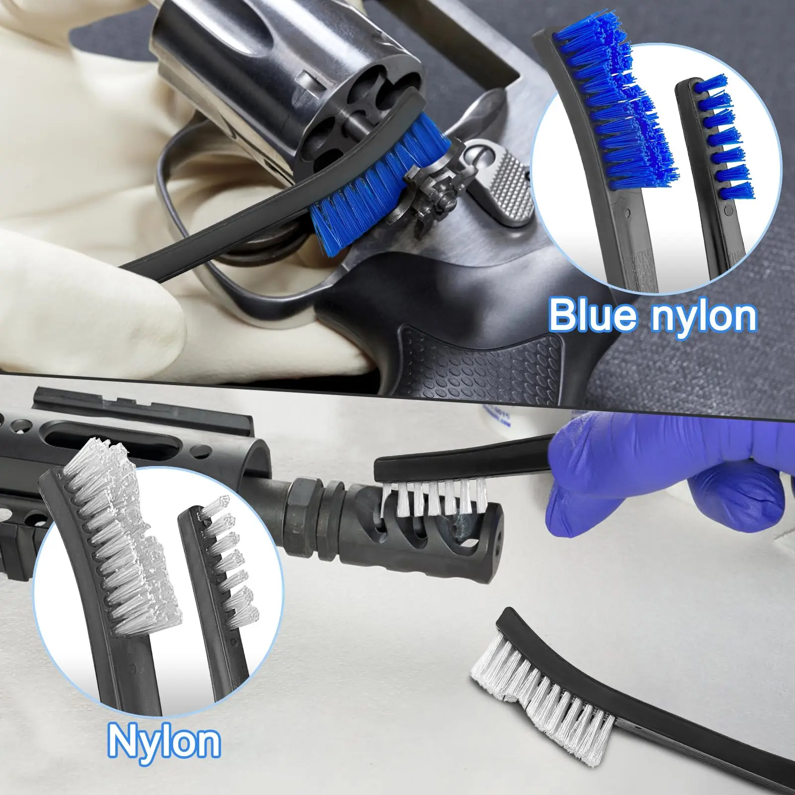 5 قطعة/المجموعة مزدوجة نهاية بندقية تنظيف فرشاة النايلون النحاس فرشاة سلك العالمي سلاح نظافة مجموعة لوازم الصيد اكسسوارات