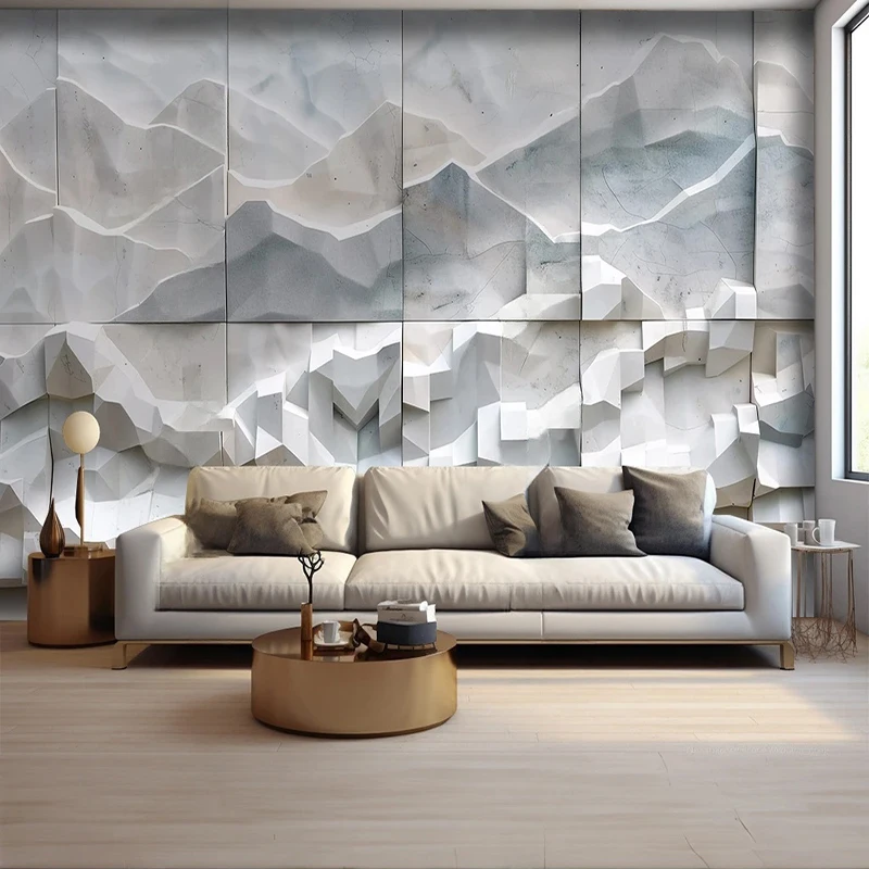 

Custom Photo Mural 3D Stereo Wall Art Decor Wallpaper Abstract Geometric Mountain Painting Background For Living Room Bedroom