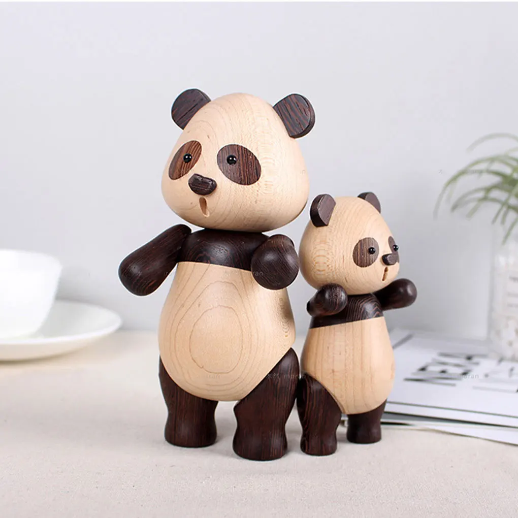 Desk Decor Table Ornament Panda Statue Attractive Compact Size Smooth Surface