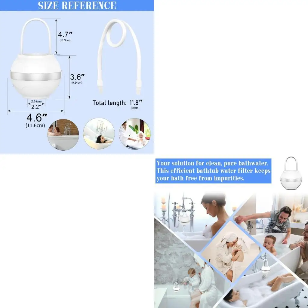 

Hanging Tub Faucet Filter Hangable Tub Water Filter for Water Soften Home Hotel