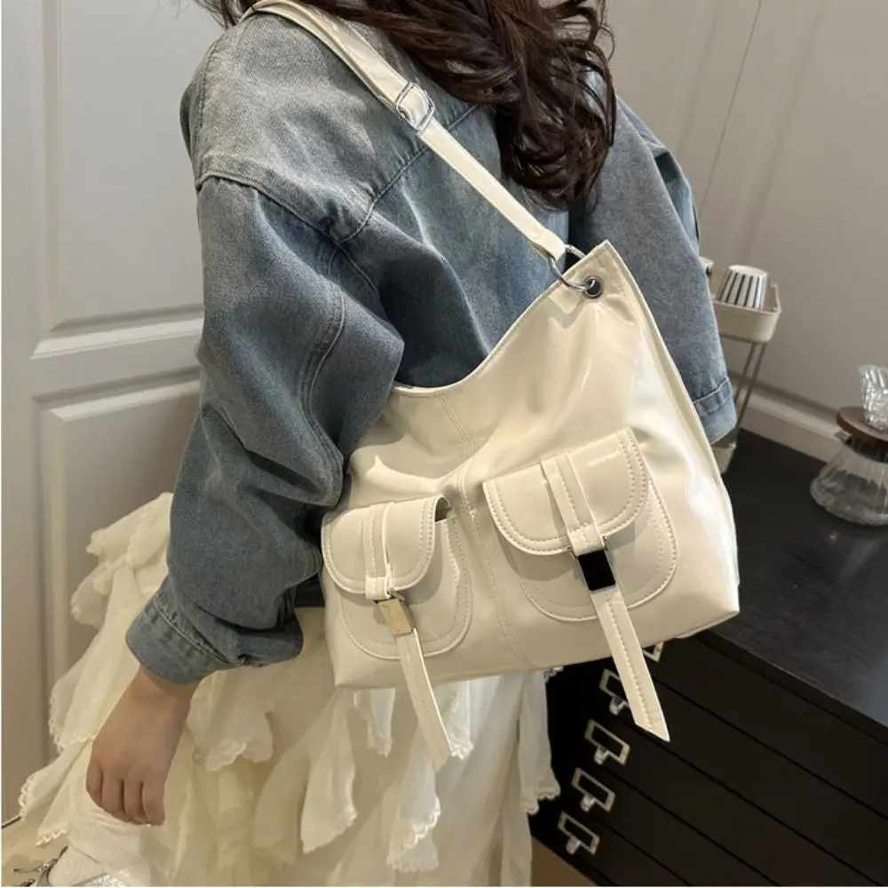 

Simple Korean Style Multi-Pouch Tote Bag Large Capacity Handbag PU Underarm Bag Minority Design Fashionable Shoulder Bag Girls