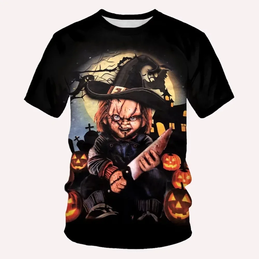 

Horror Movie Fashion Lucky 3d Printed T-shirts for Men and Women, Casual Oversized Round-neck Short-sleeved Children's Clothing,