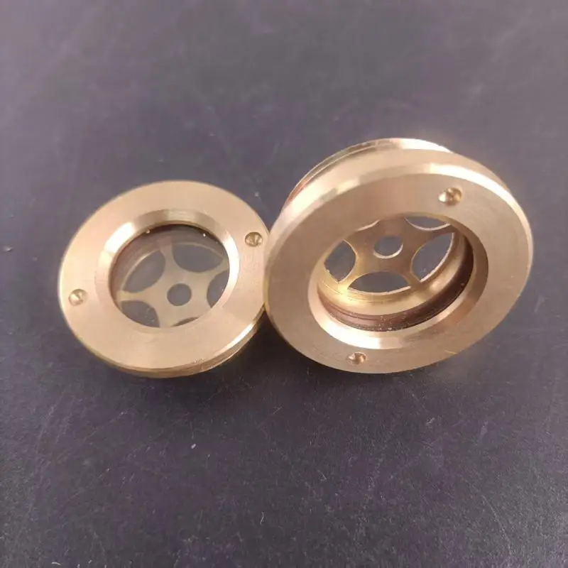 อุปกรณ์เสริมเครื่องกลึงลม 1 ชิ้น กระจกมองระดับน้ำมันทองเหลืองแบบเกลียวตัวผู้ มาตรฐานเมตริก M14/16/18/22/24/27/30