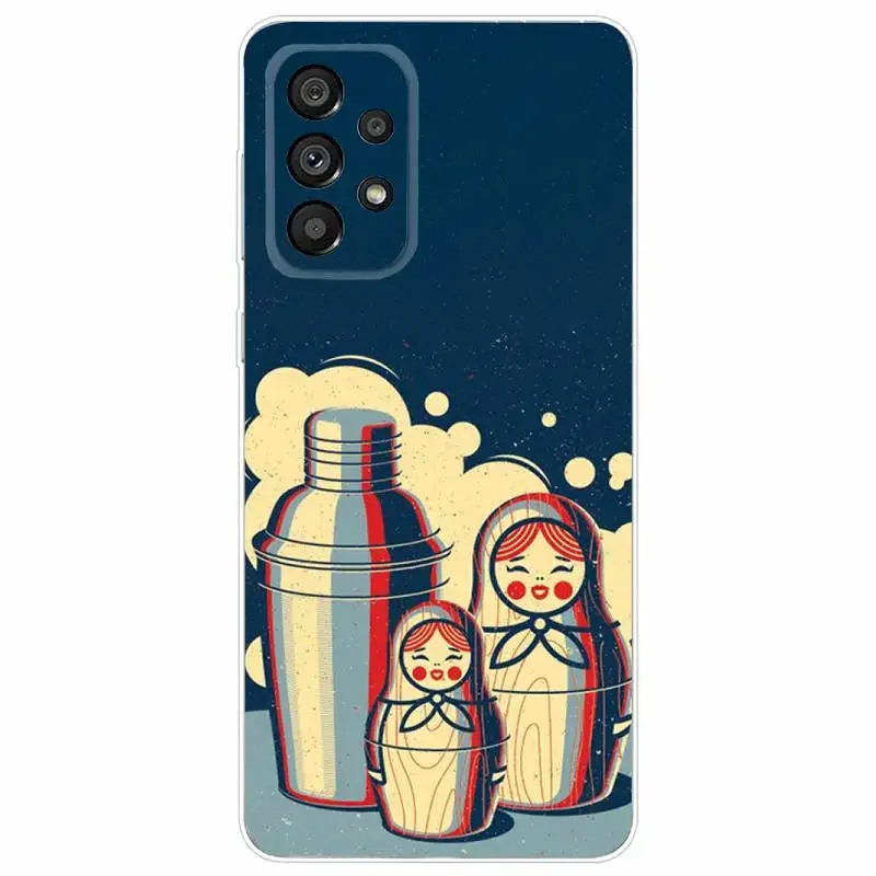 Russian Dolls M-Matryoshka Phone Case For Samsung Galaxy A71 70 52 51 40 31 A50 30S 21S 03S Note20ultra Transparent Cover