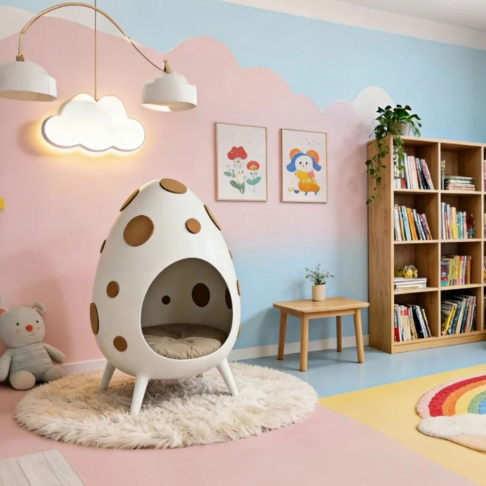 *Creative Egg-Shaped Kids Pod Fiberglass Chair for Children a Perfect Blend of Toy & Furniture & Decor