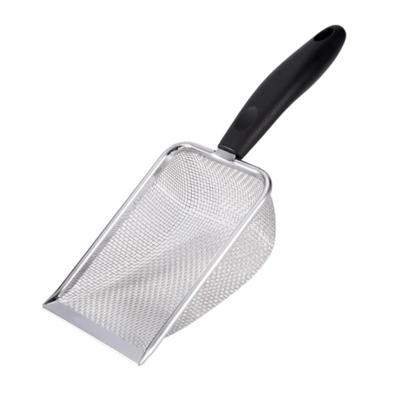 Cat Litter Shovel Small Hole Sand Hanging Hole Pet Litter Tray Sand Scooper Stainless Steel Metal Scooper Kitten Cleaning Tool