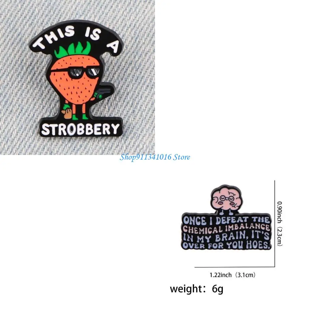 

Fashionable Alloy Enamel Pin Funny Humorous Quote Decorative Metal Badges For Backpacks Scarves Hat Outfits Decoration