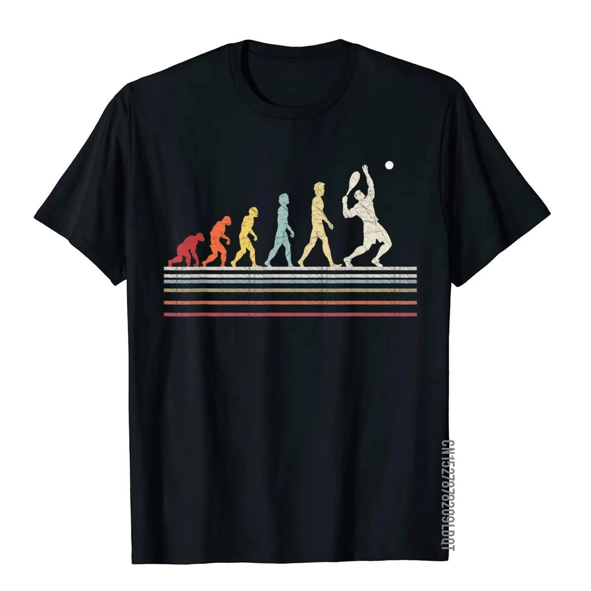 

Summer Funny Tennis Evolution of Man Sport Retro Vintage Gift T-Shirt Youthful T Shirts for Men Cotton Tops & Tees Street Cheap