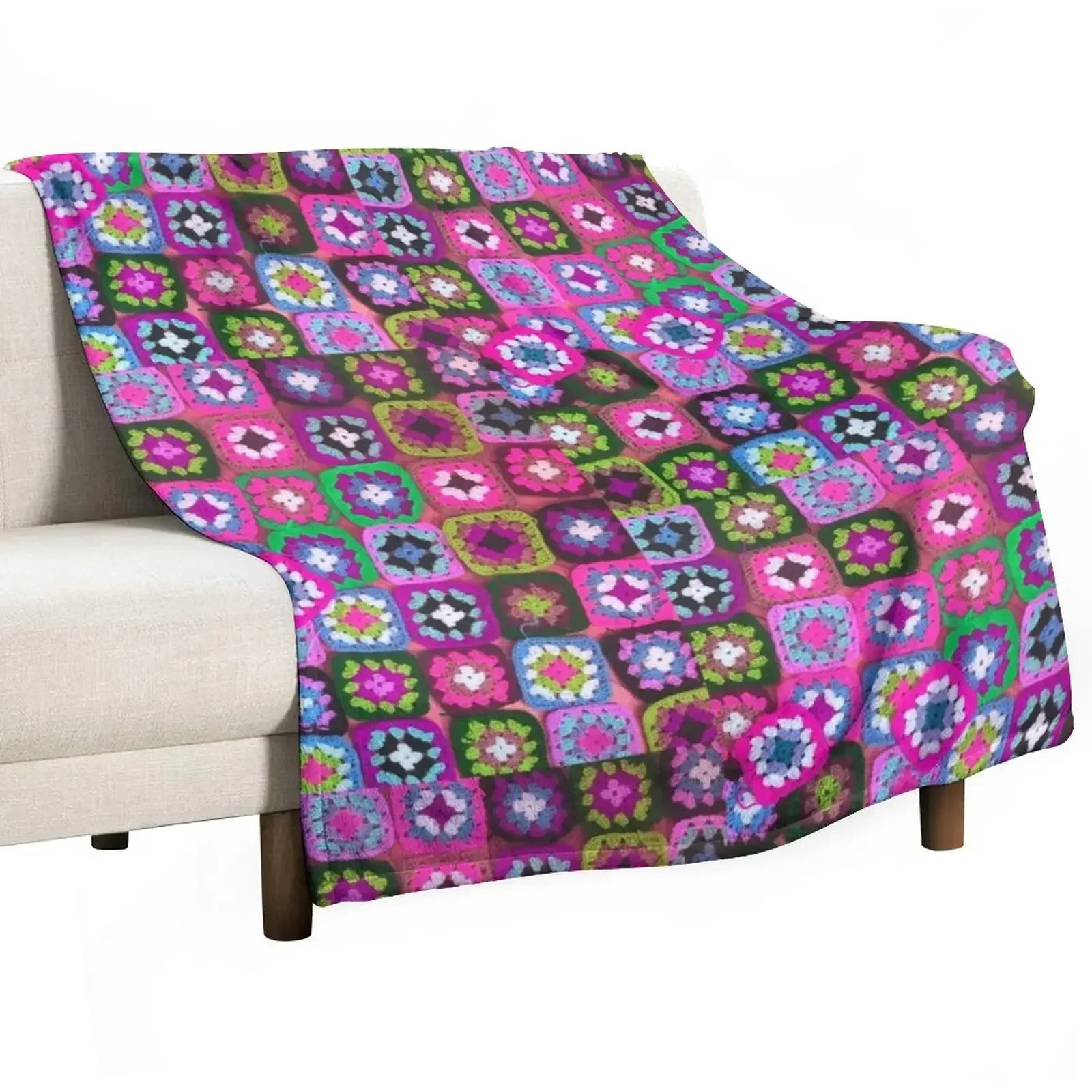 

Crochet blanket granny square vintage Throw Blanket Blankets For Baby Quilt Decorative Sofa Blankets