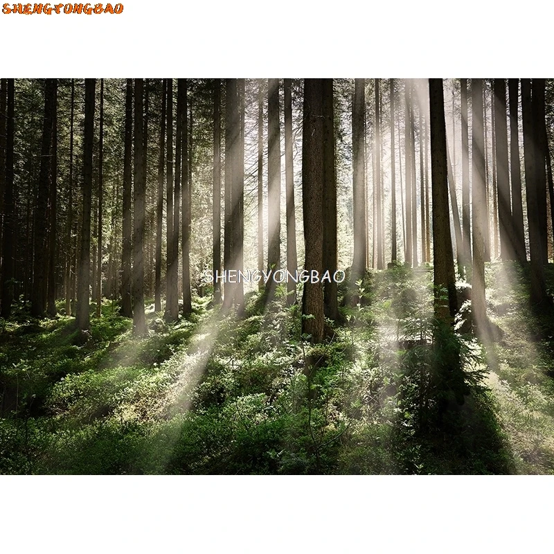 SHENGYONGBAO Forêt Tropicale Arbres Verts Plantes Feuilles Art Photographie Décors Accessoires Paysage Photo Studio Fond REL-01