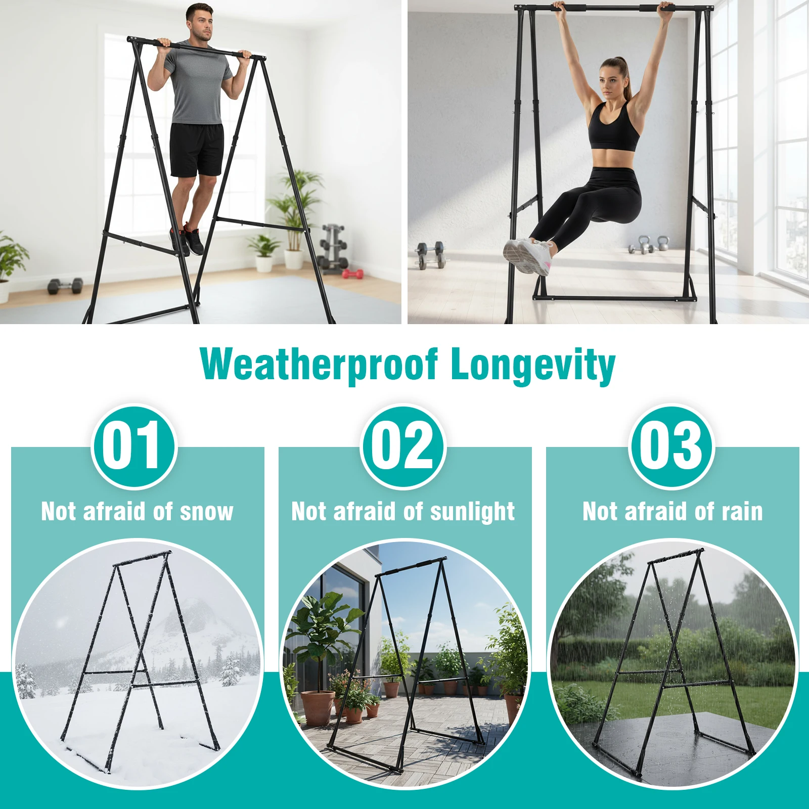 

Foldable Free Standing Strength Training Fitness Equipment 771.6LBS Capacity Portable Pullup Bar Station for Home Gym Equipment