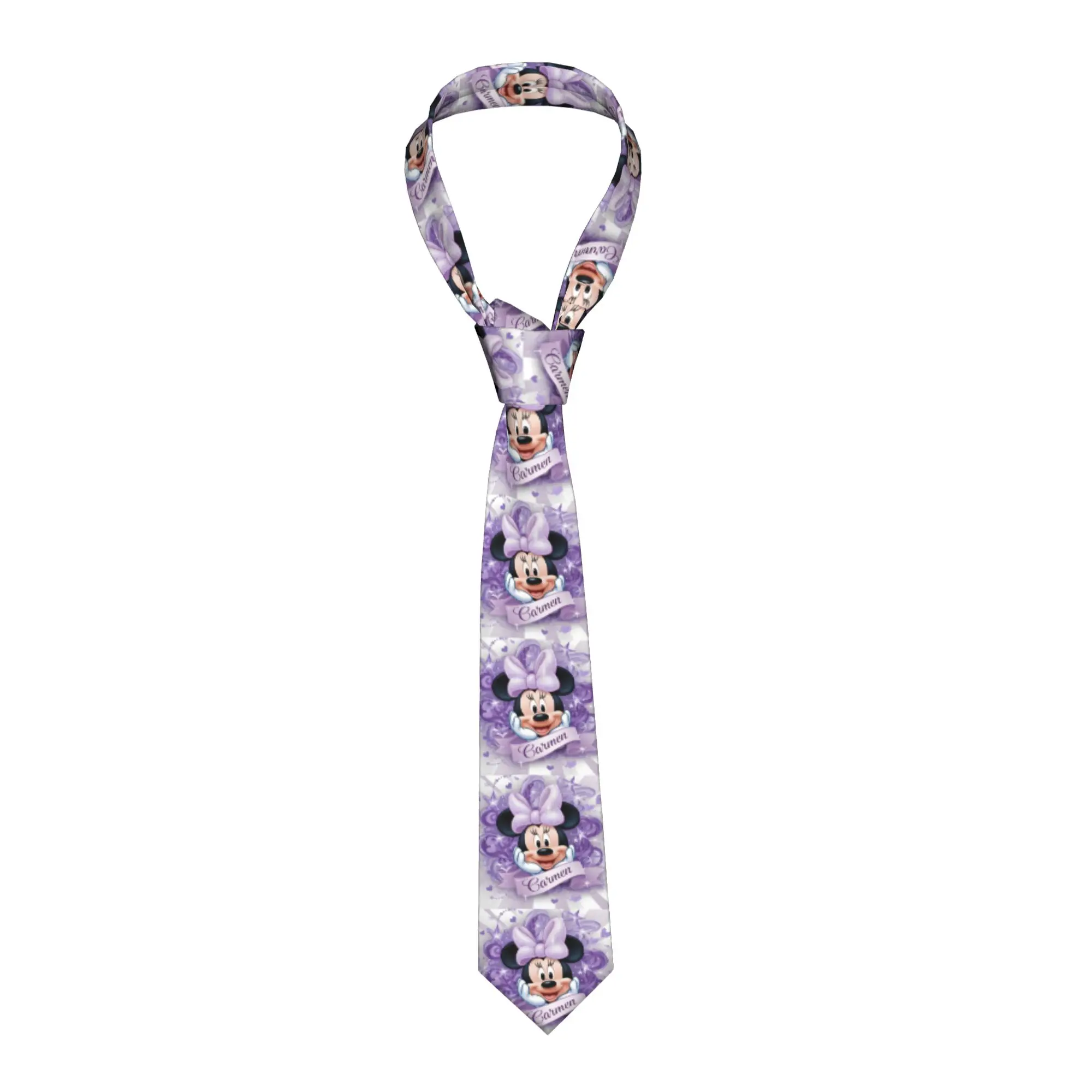 

Классический мужской шелковый галстук с мультяшным принтом Минни Маус, в стиле кавай и аниме, для свадьбы