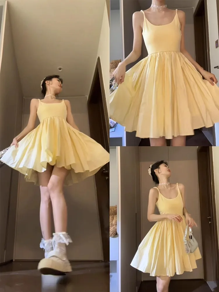 فساتين نسائية بدون أكمام فستان ربيعي على الطراز الفيكتوري من القطن الجوفاء مشد بأشرطة معانقة على الورك شكل تحكم أنيق #3