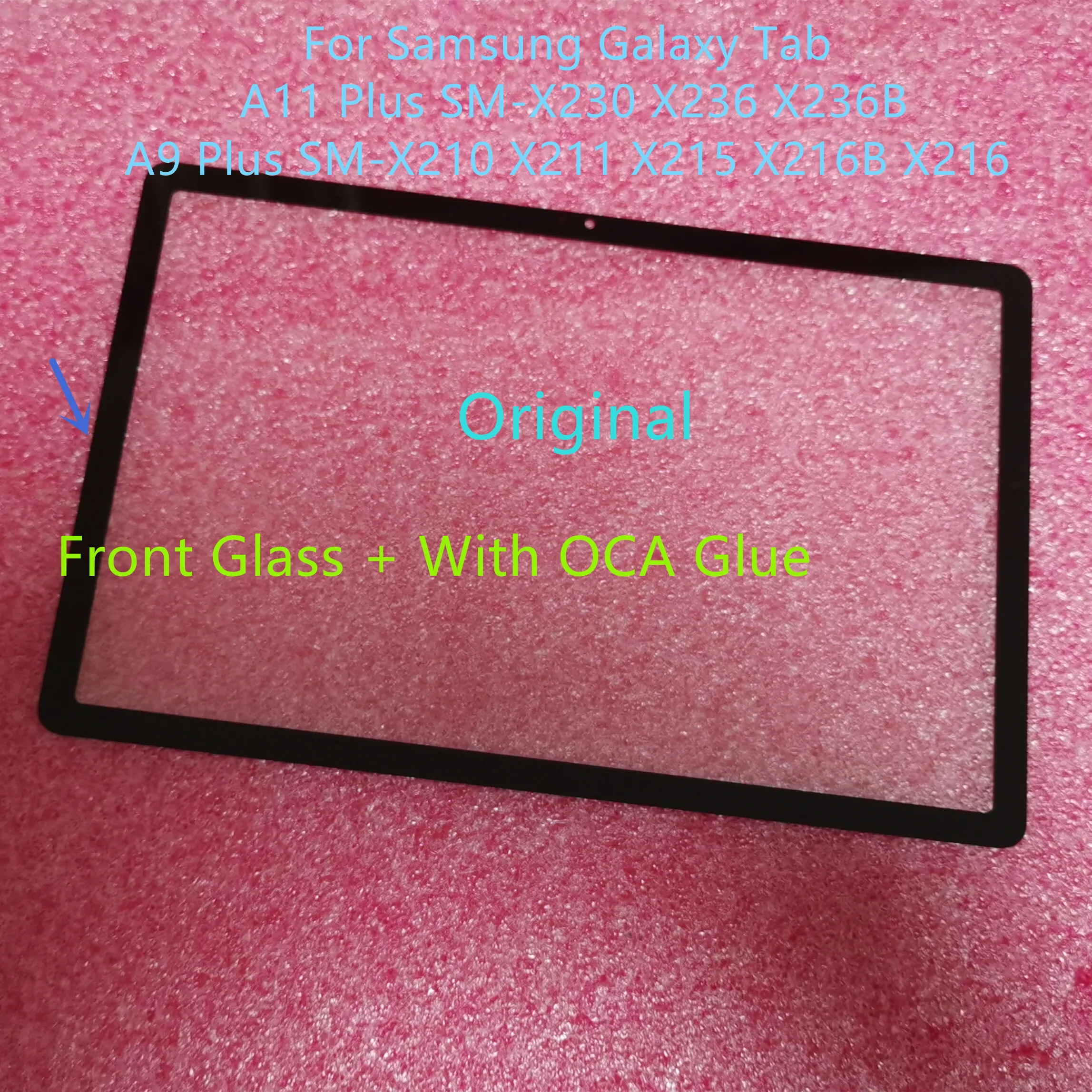 For Samsung Galaxy Tab A11 Plus SM-X230 X236 X236B A9 Plus SM-X210 X211 X215 X216B X216 Front Glass Touch Screen + With OCA Glue