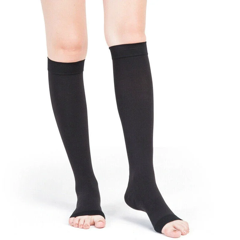 Compression Socks Women Men 30-40 mmHg Open Toe Support for Medical Nurse,Flight,Travel,Pregnancy,Maternity,Varicose Veins,Edema