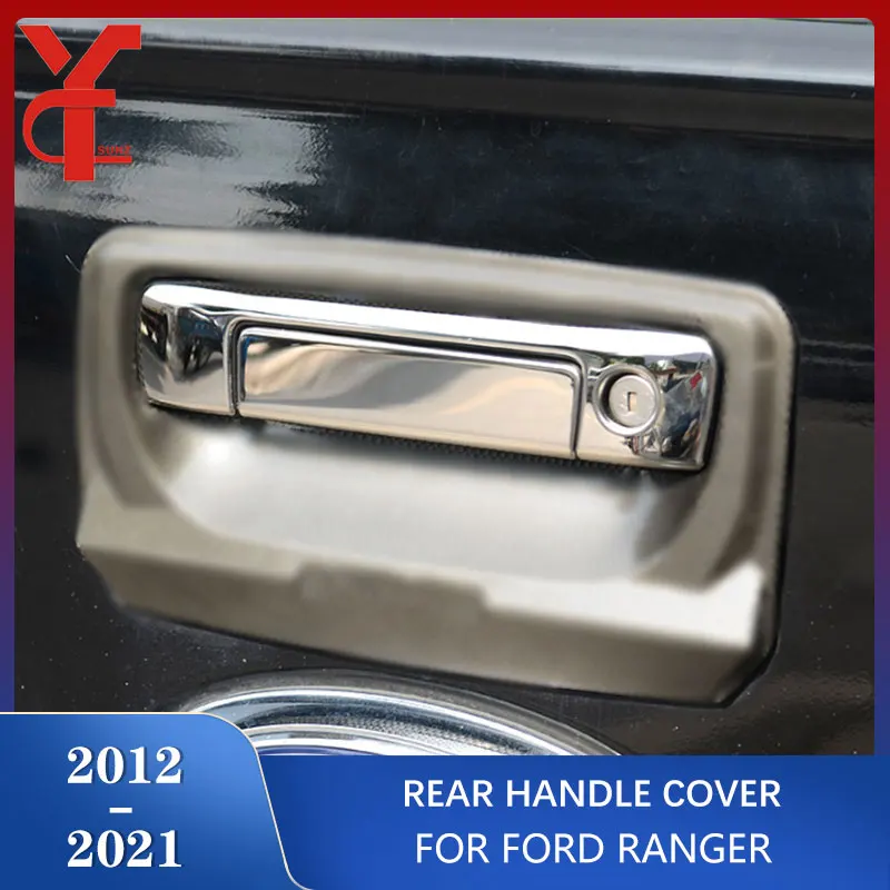 Chrome Rear Handle Covers For Ford Ranger Wildtrak T6 T7 T8 2012 2013 2014 2015 2016 2017 2018 2019 2020 2021 ABS Exterior Parts