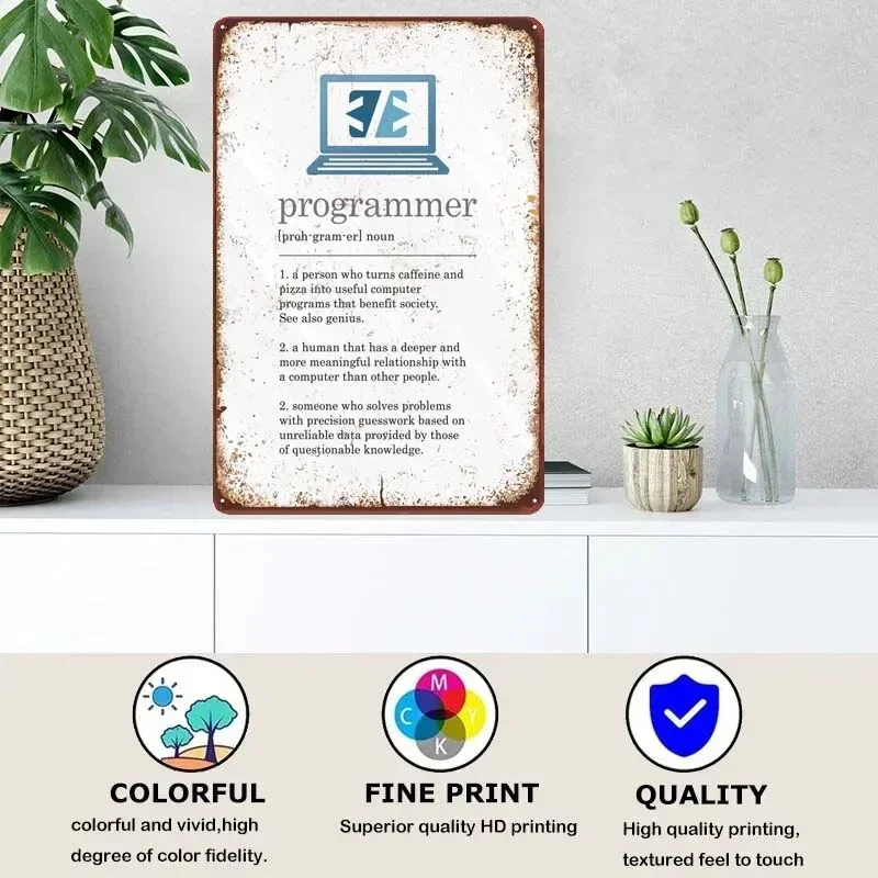 Programmer Definition Vintage Home Decor Items Metal Signs Decoration Bedroom Tin Signs Retro Poster Office Wall Decoration Art