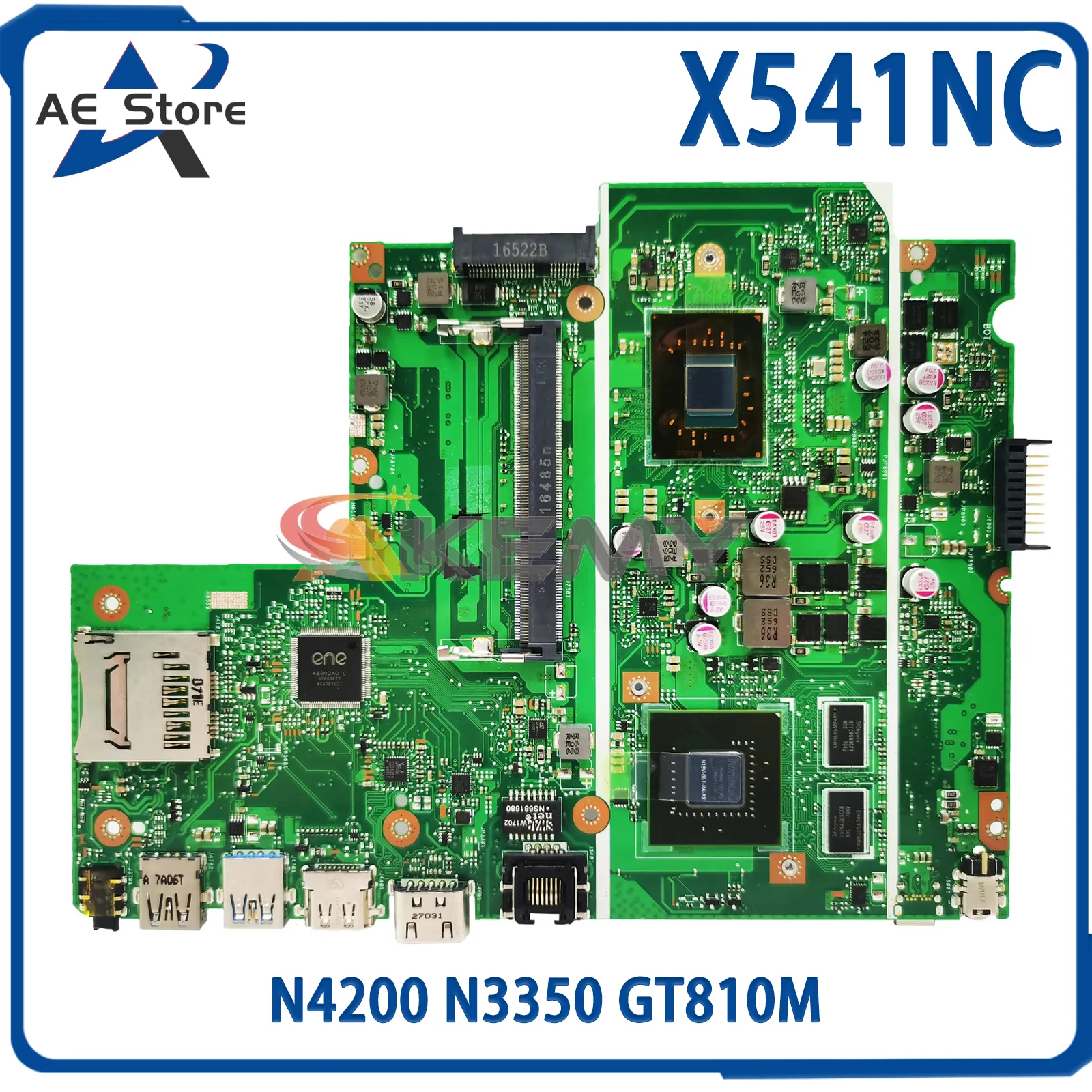 

AE X541NC Notebook Mainboard For ASUS X541N A541NA A541NC R541N F541N Laptop Motherboard N4200 N3350 GT810M 100% Test OK