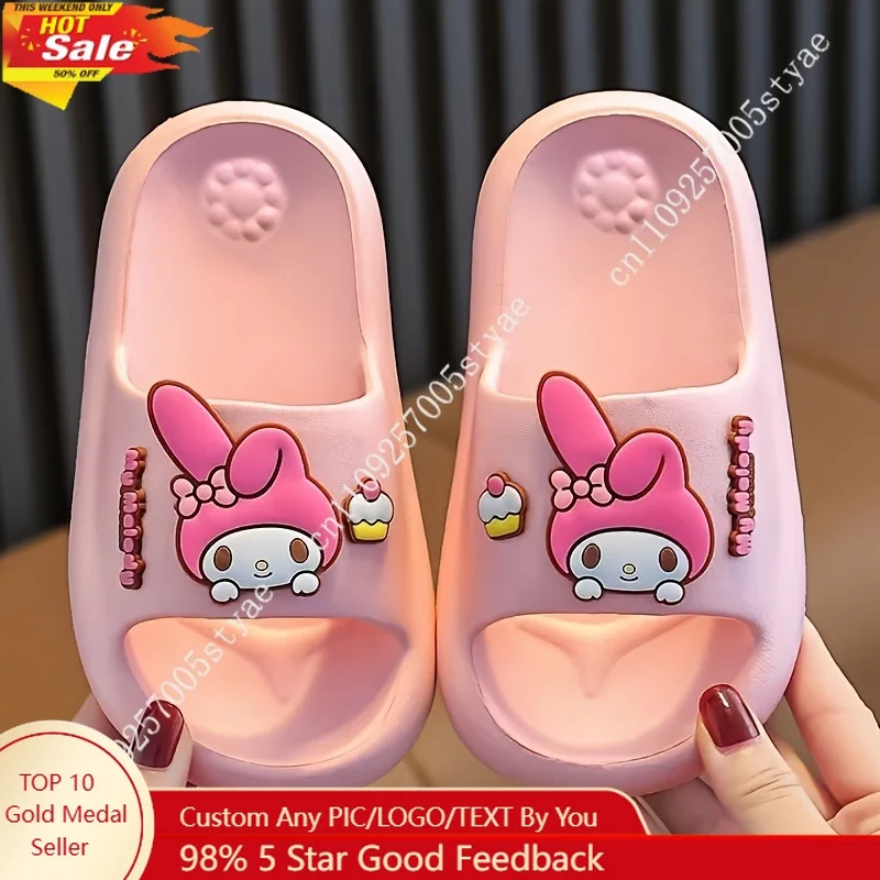 

SANRIO My Melody EVA Slippers for Girls Cute Cartoon Themed Non-Slip Indoor Shoes Suitable for Aged 14 and Under Featuring Soft